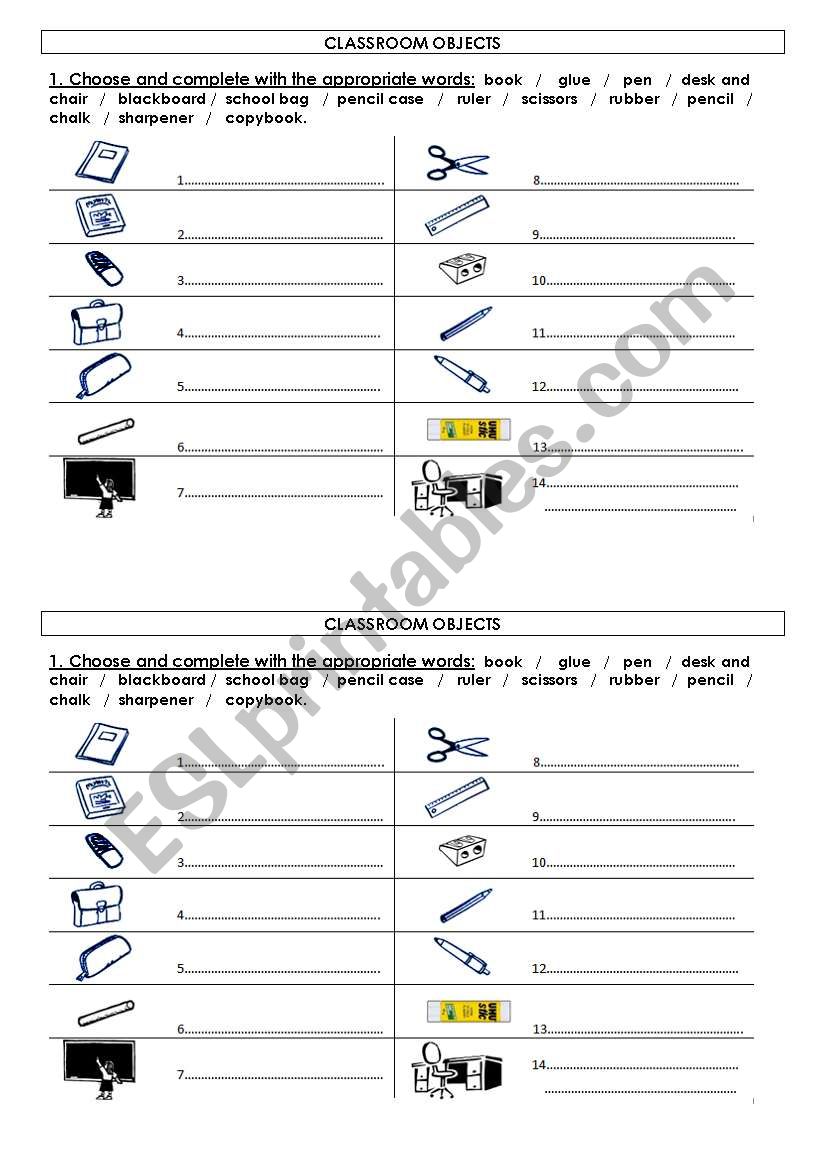 SCHOOL MATERIAL worksheet