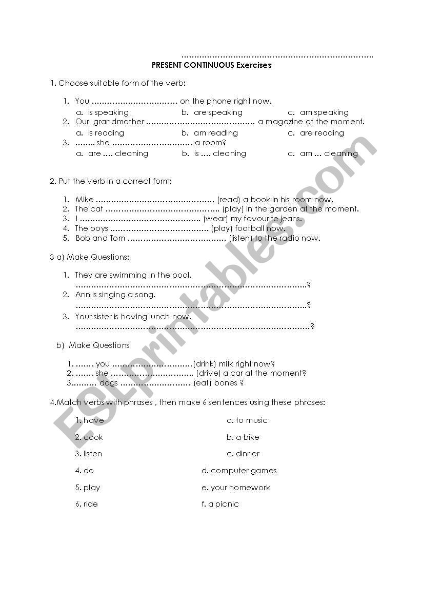 Present Simple activities worksheet