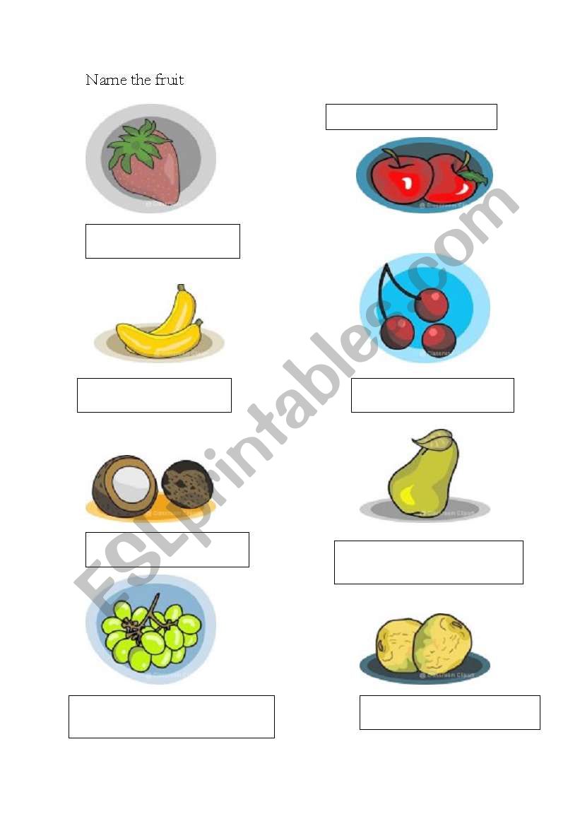 Name the Fruit worksheet