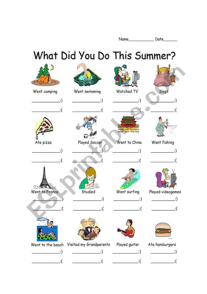What Did You Do This Summer? - ESL worksheet by atomook
