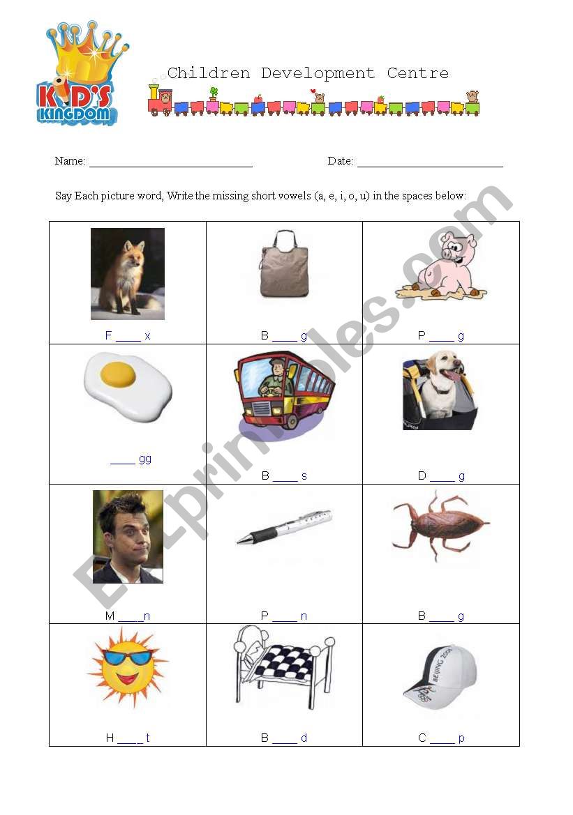 Phonics worksheet