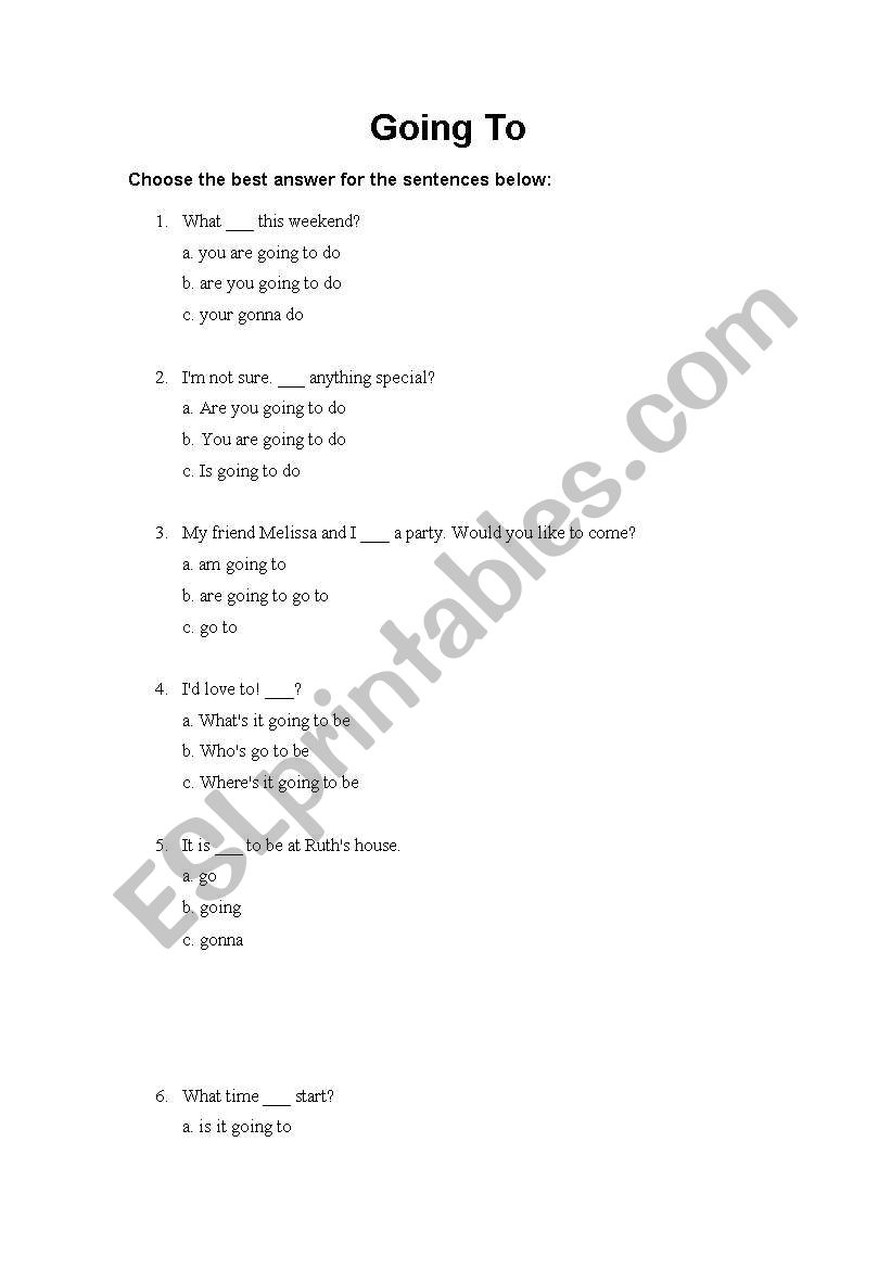 Grammar worksheet