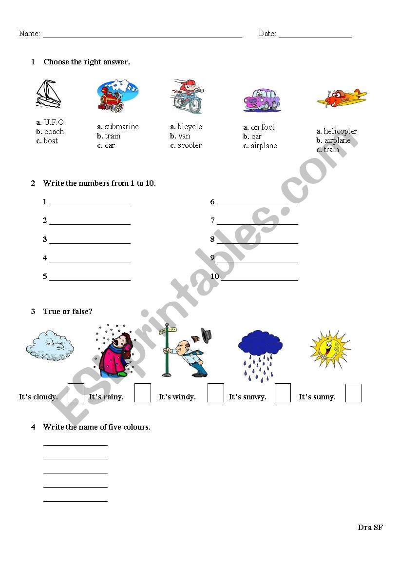 Revision sheet Part 1 worksheet