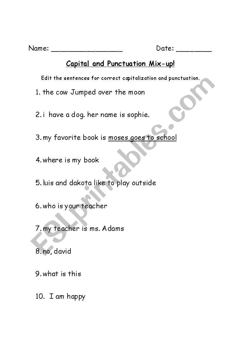 Capital and Punctuation Mixup!