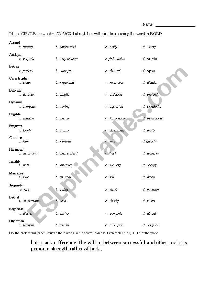 GRE quiz 2 worksheet