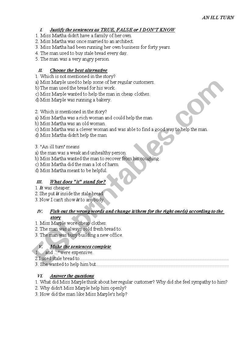 Listening worksheet