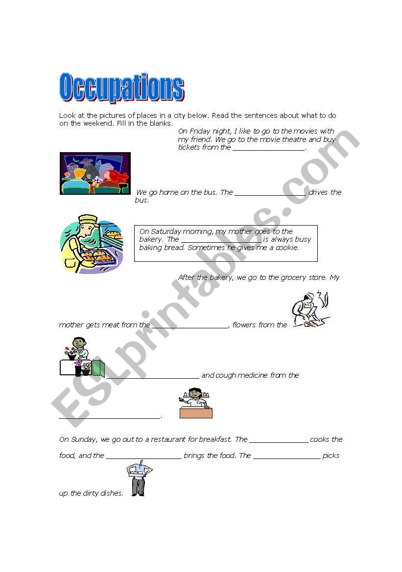 Occupations worksheet worksheet