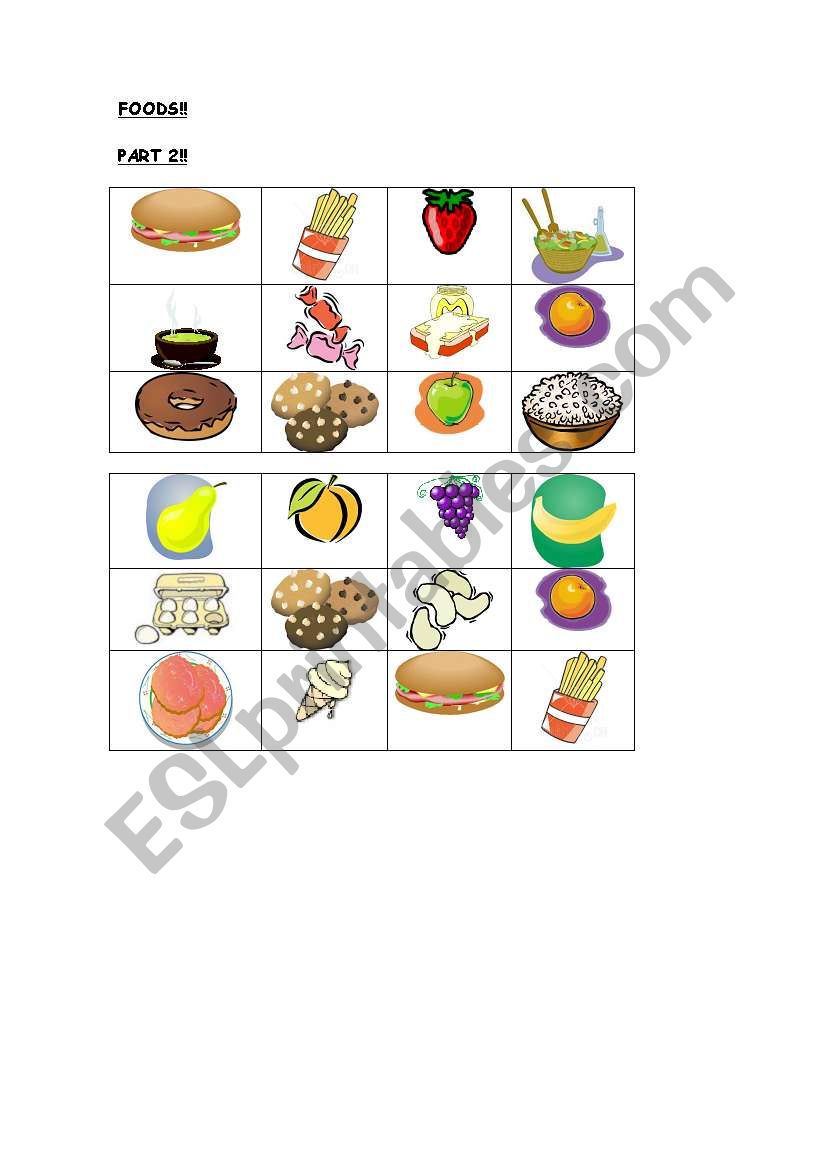 Food´s Bingo - Esl Worksheet By Ledacarbonera