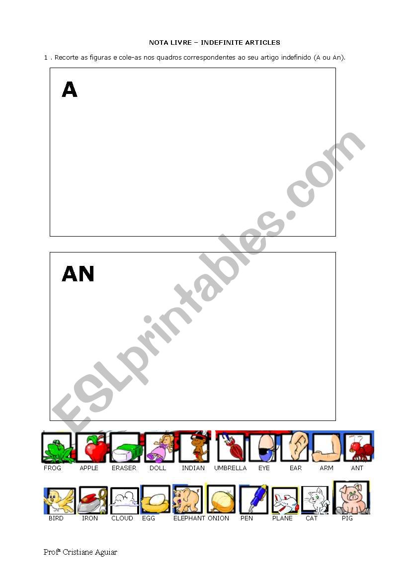 Indefinite Articles worksheet