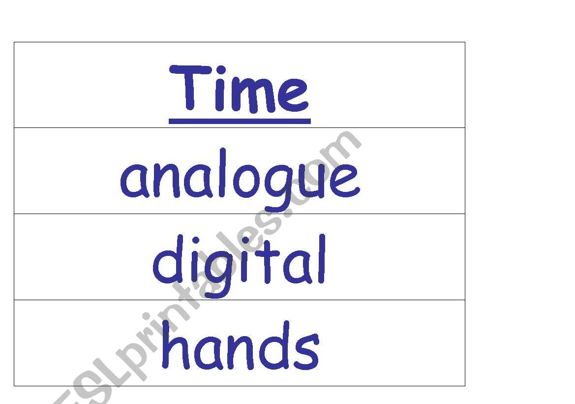 time_vocab_cards worksheet