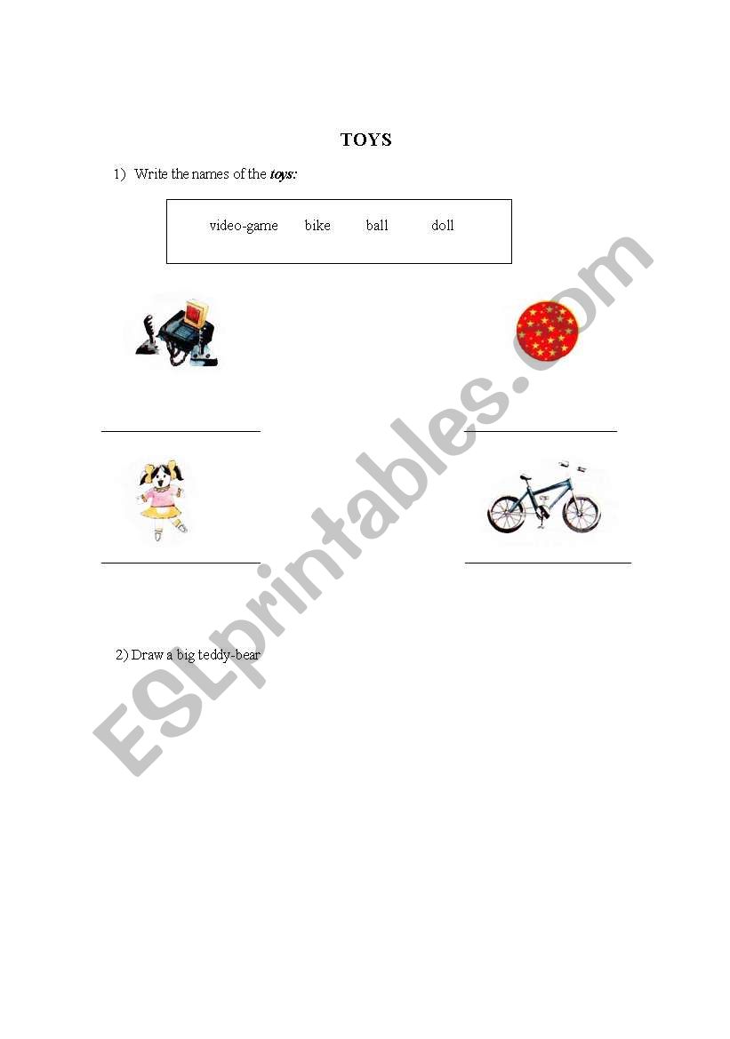 TOYS worksheet