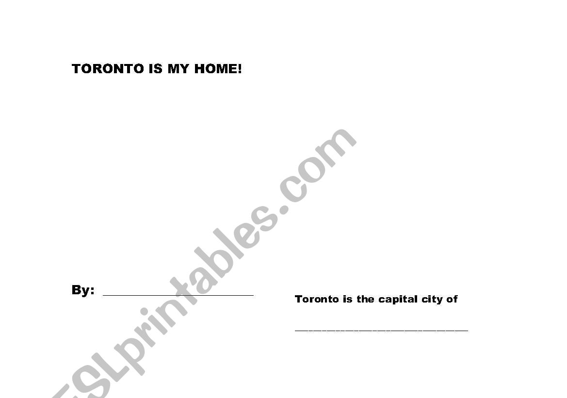 Toronto Is My Home worksheet