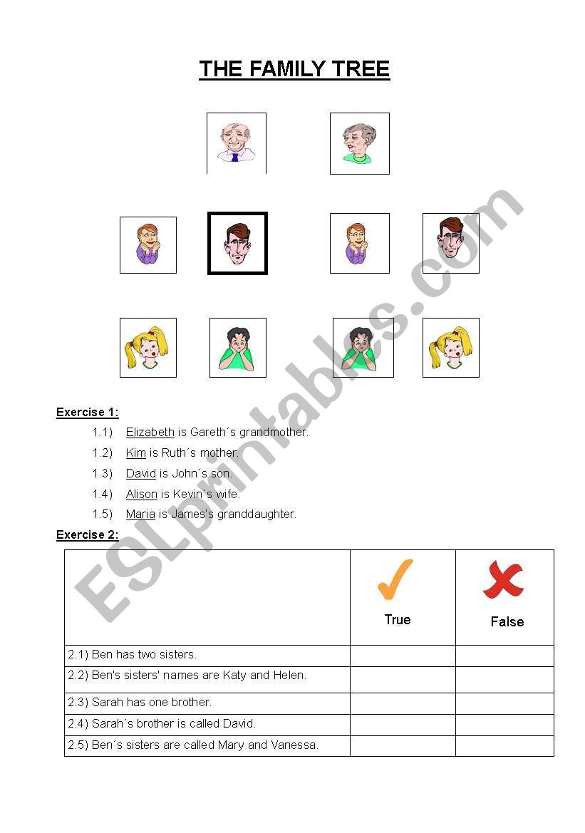 The Family Tree worksheet