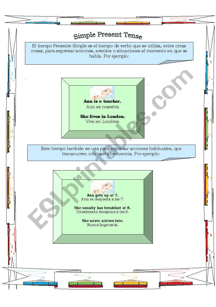 Simple Present Definition worksheet