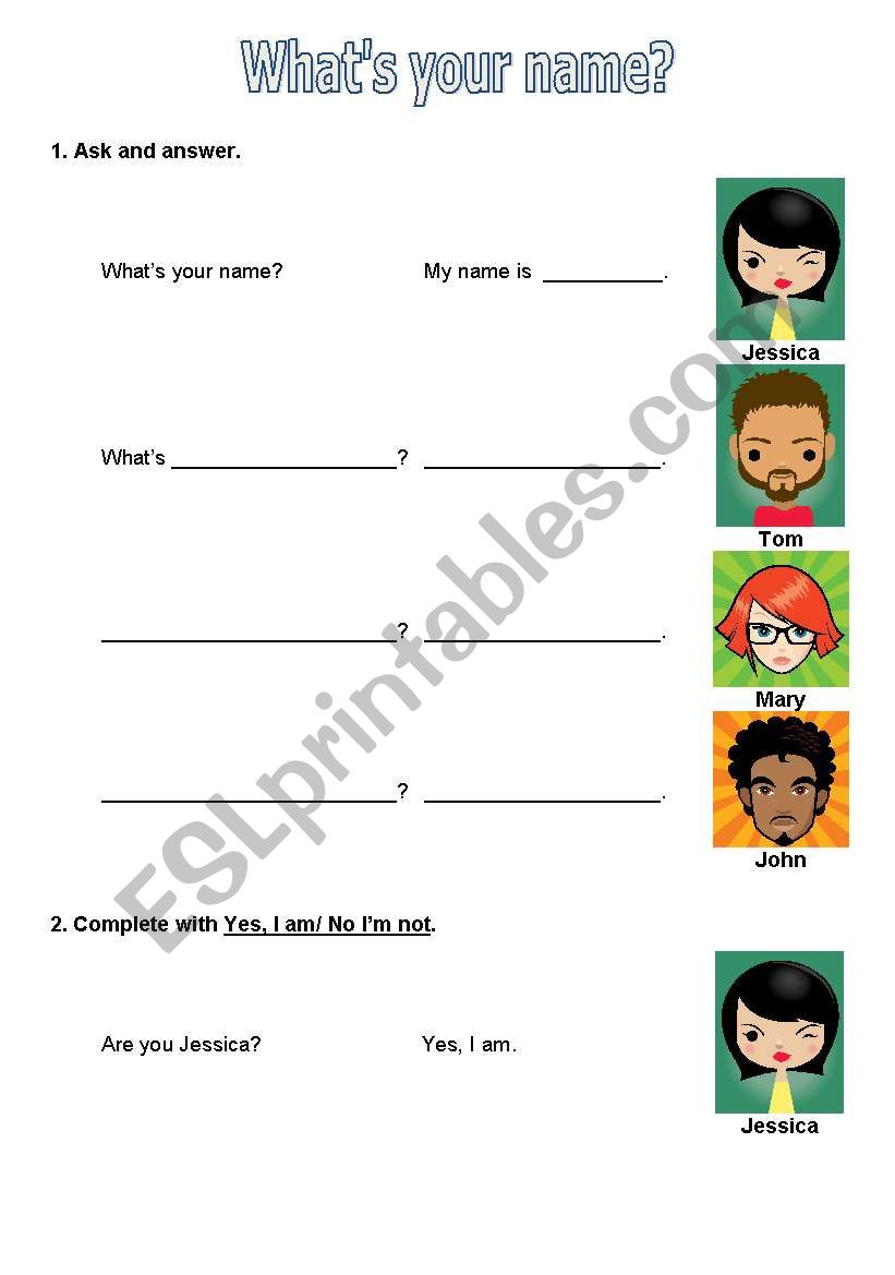 what s your name are you esl worksheet by sisse