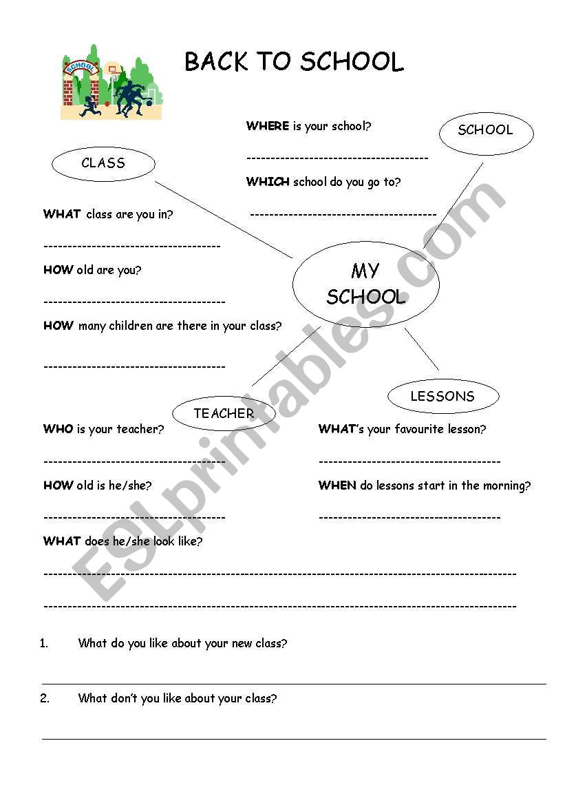 Back to School worksheet