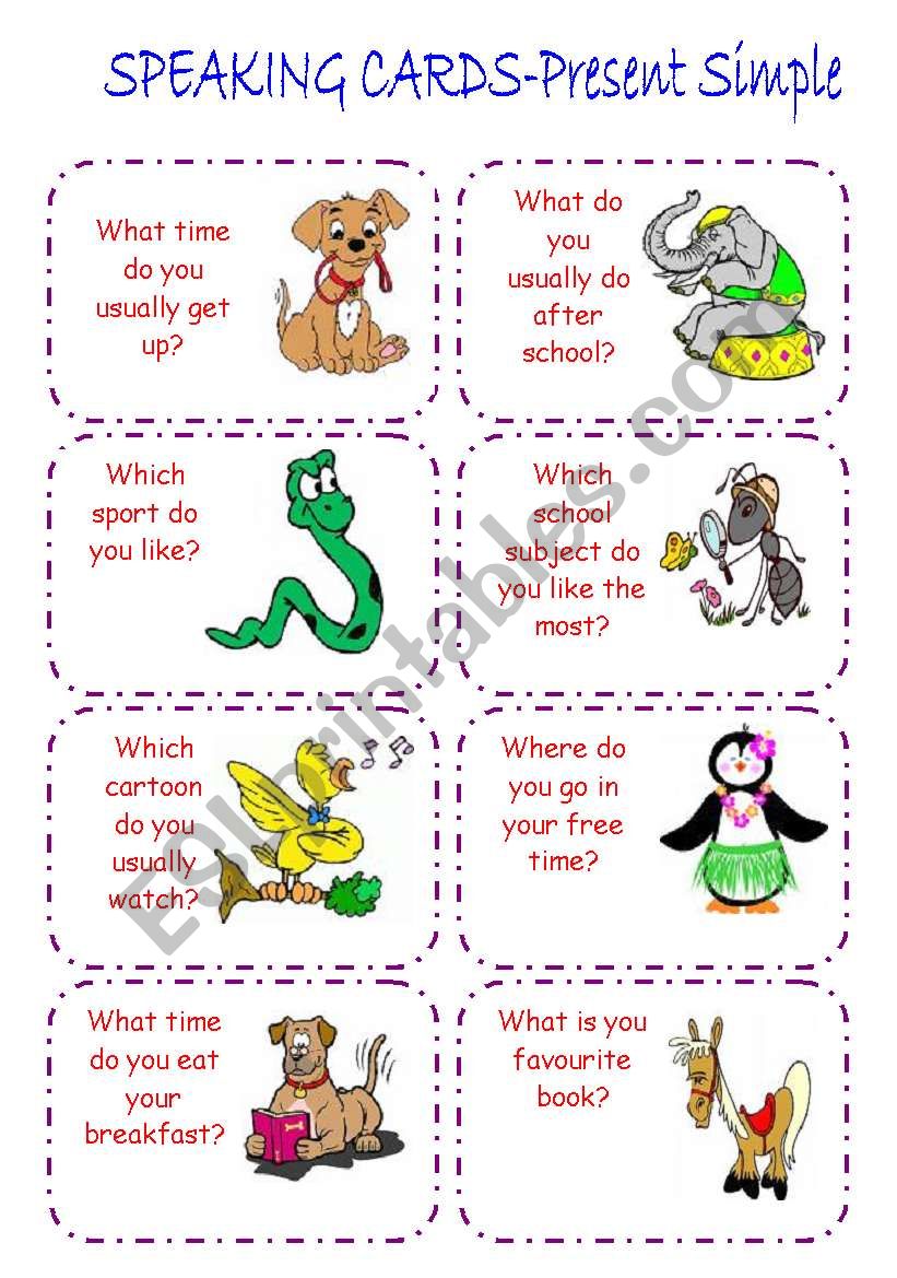 Present Simple Speaking Cards Esl Worksheet By Jhyland002 Vrogue