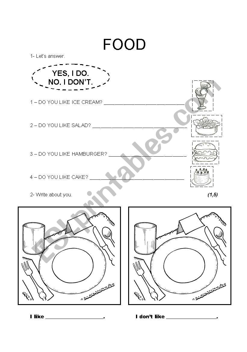 Food 1 worksheet