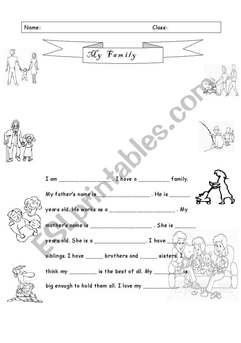 MY FAMILY worksheet