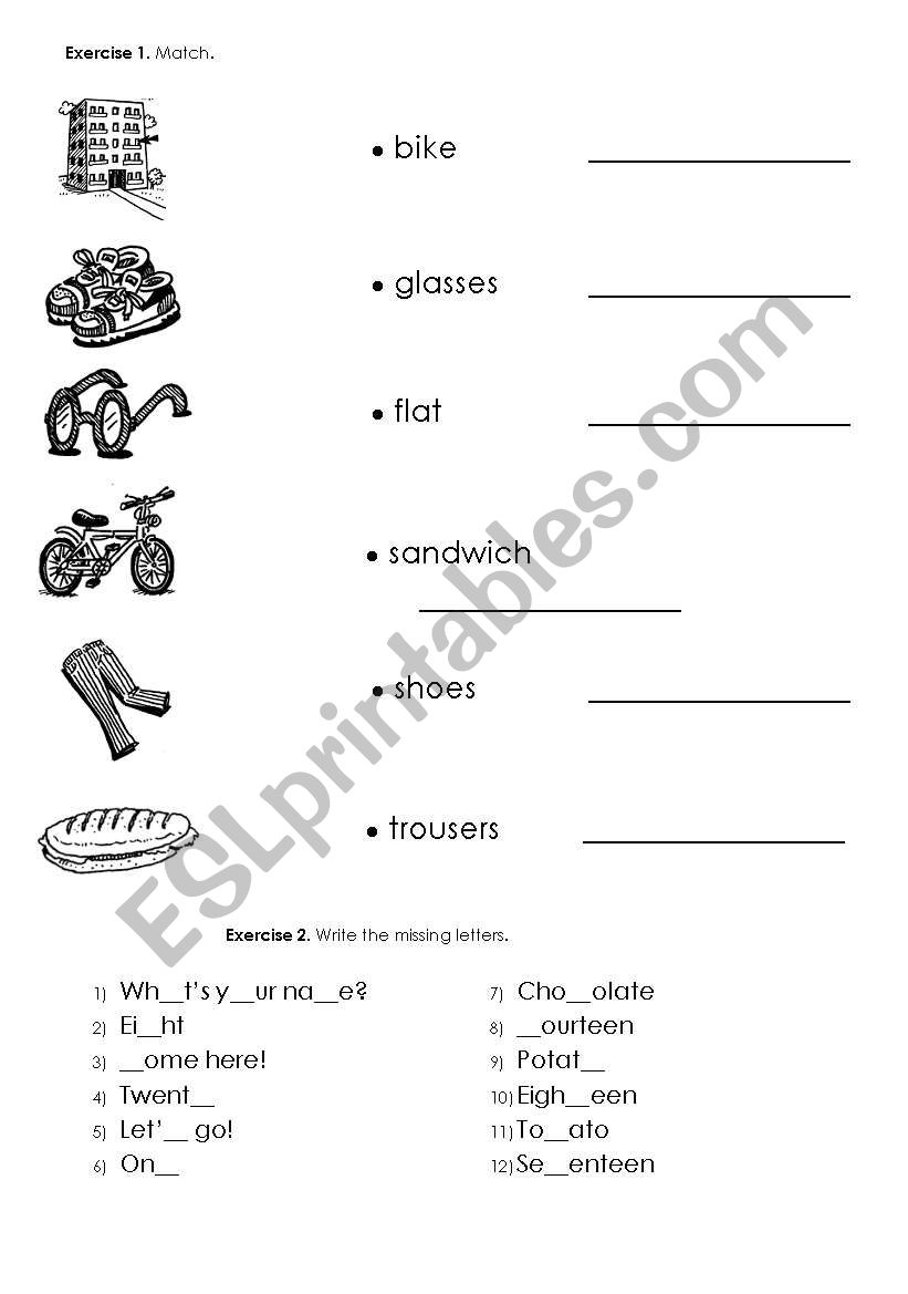 Different vocabulary - basic  worksheet