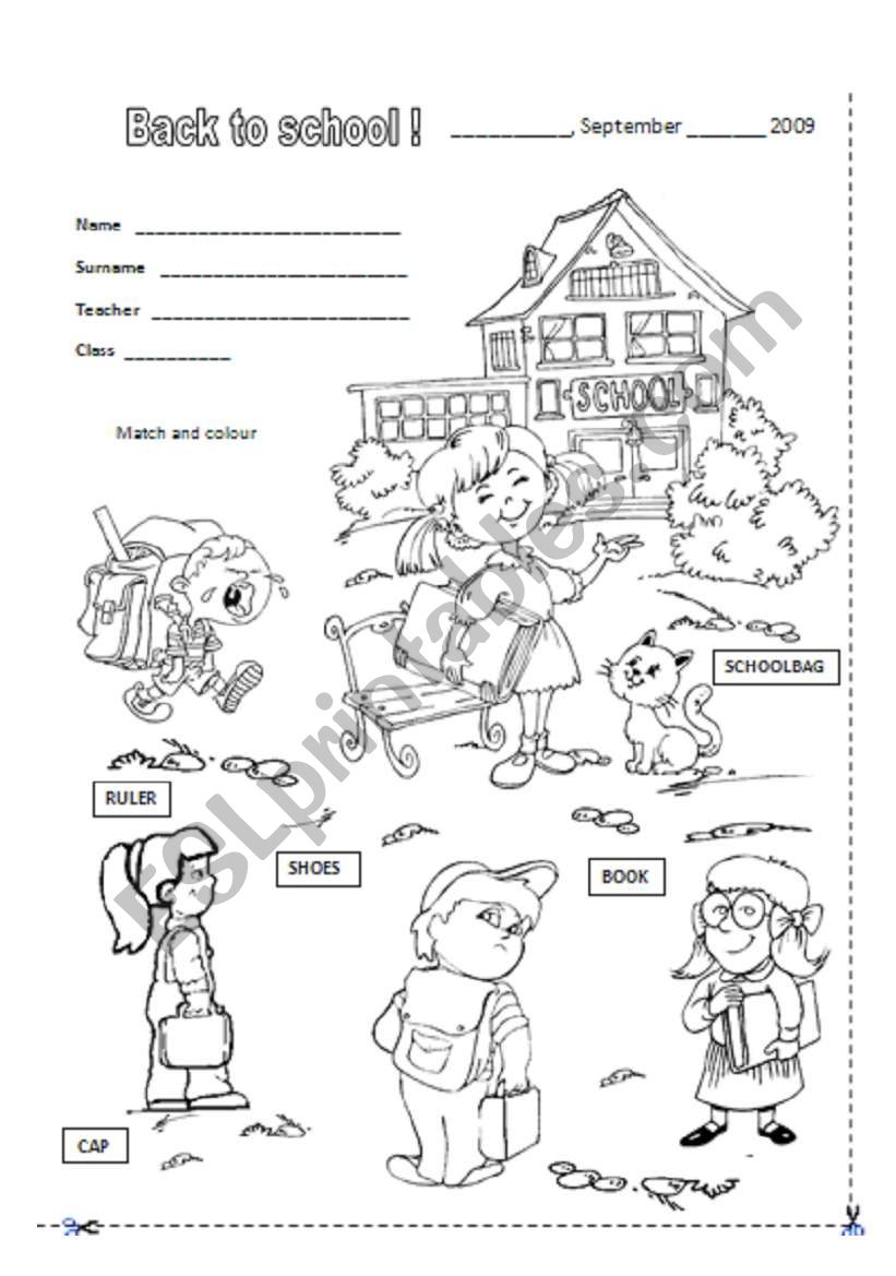 Back to school 2.: English ESL worksheets pdf & doc