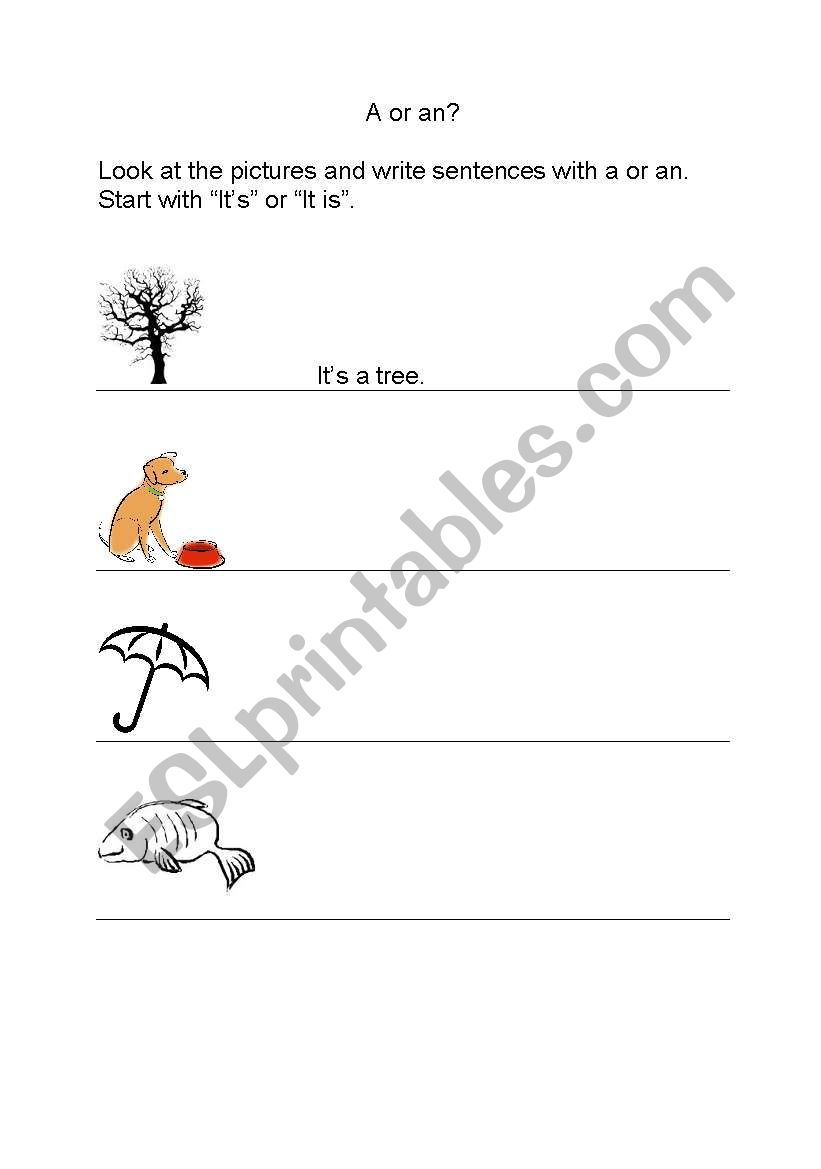 A or an? worksheet