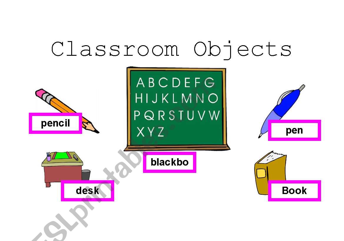 classroom objects worksheet