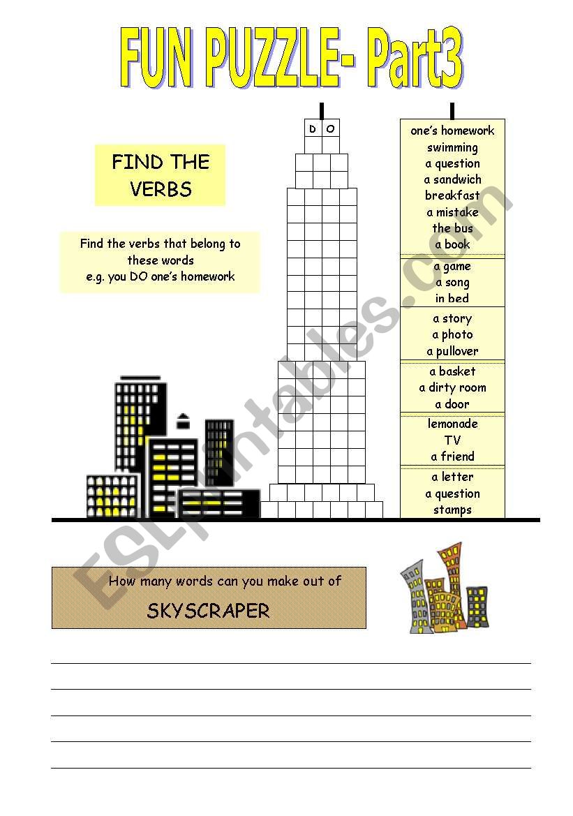 FUN PUZZLES Part 3 worksheet