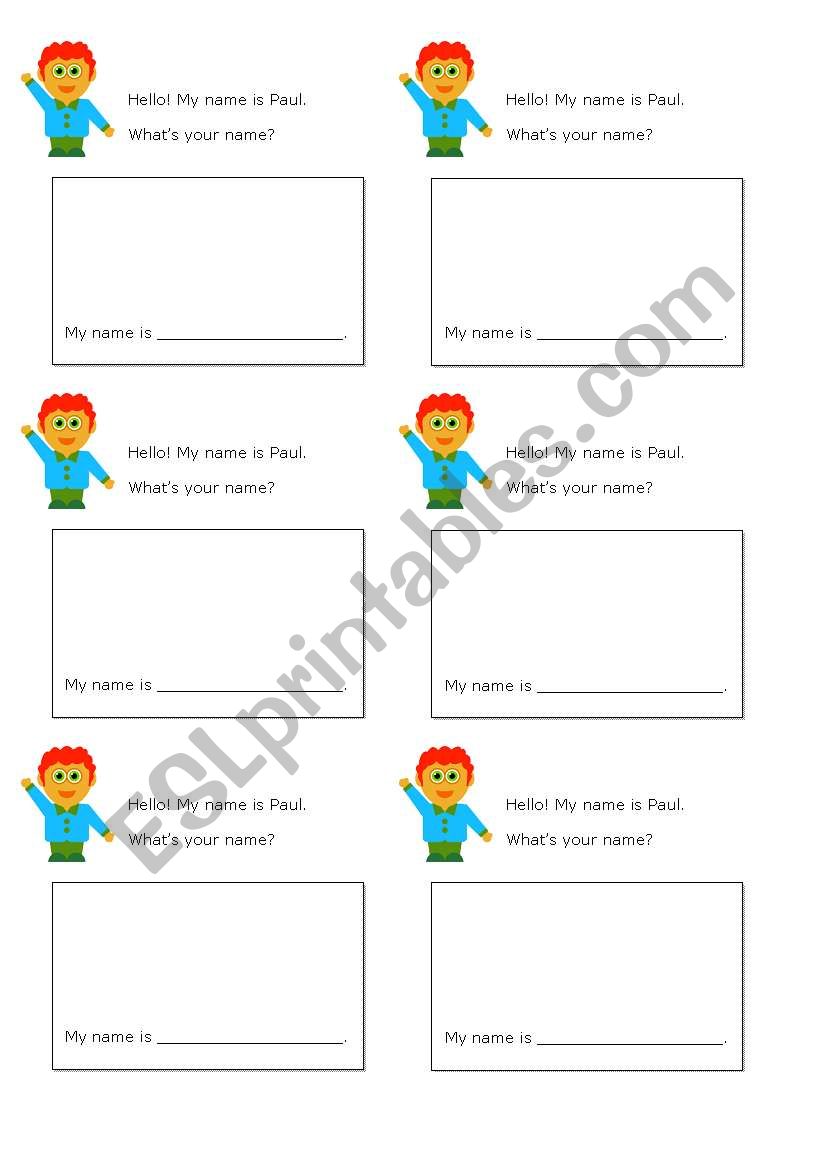 What´s Your Name Esl Worksheet By Regmar