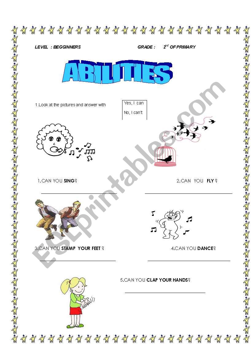abilities worksheet