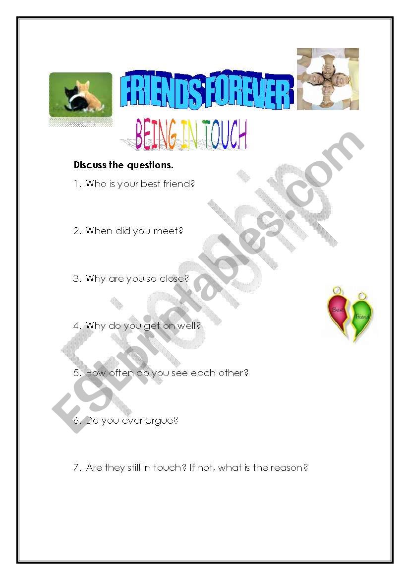 English Worksheets Friends Forever - 