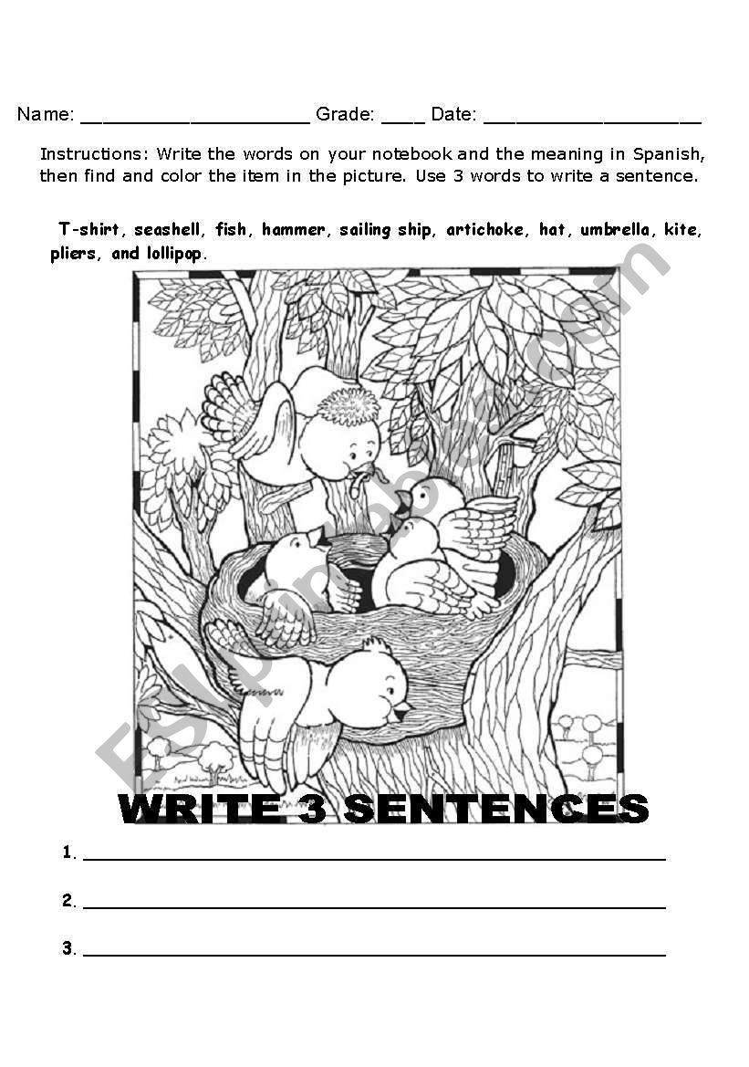 vocabulary word search worksheet