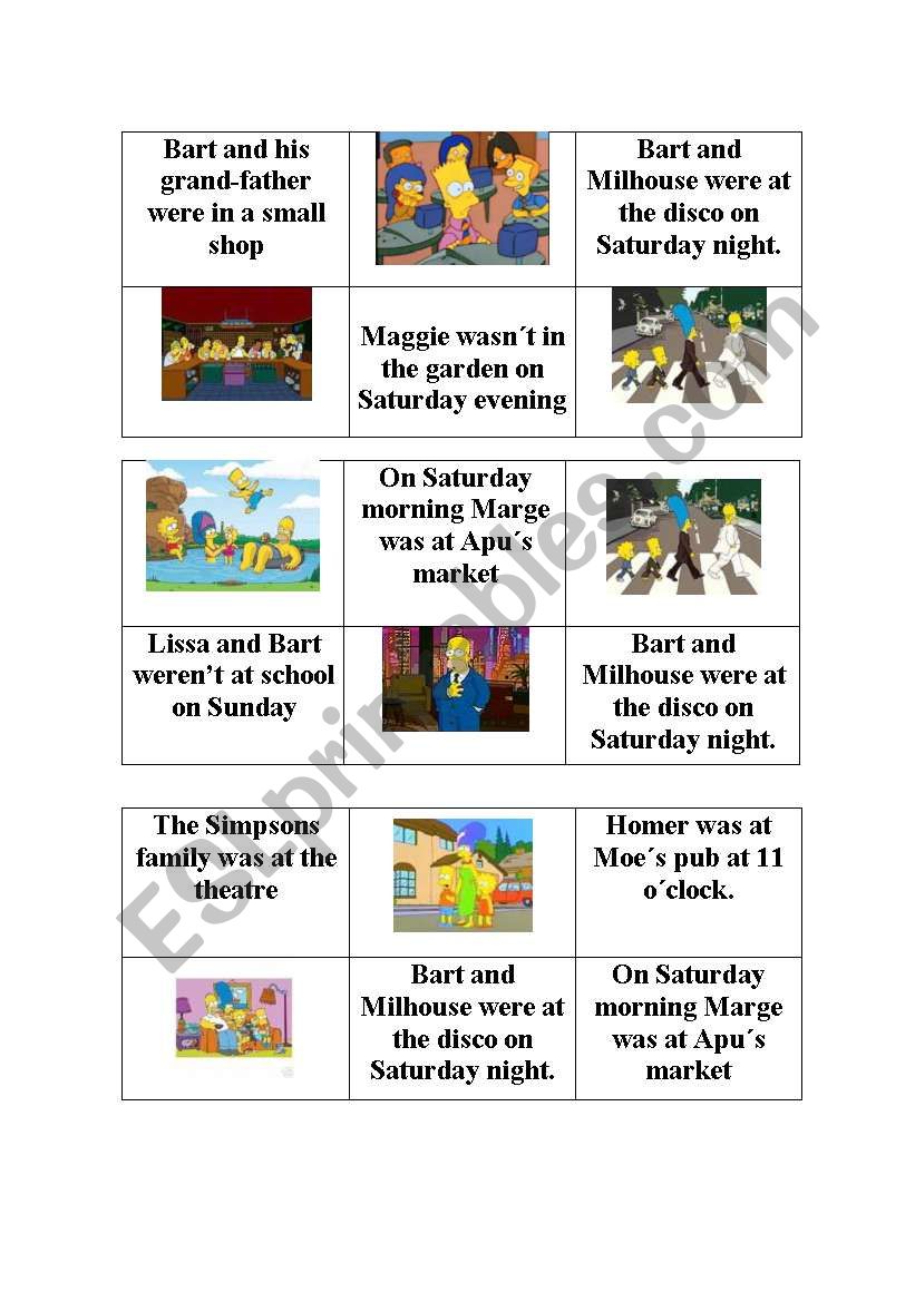 BINGO GAME. PAST SIMPLE worksheet