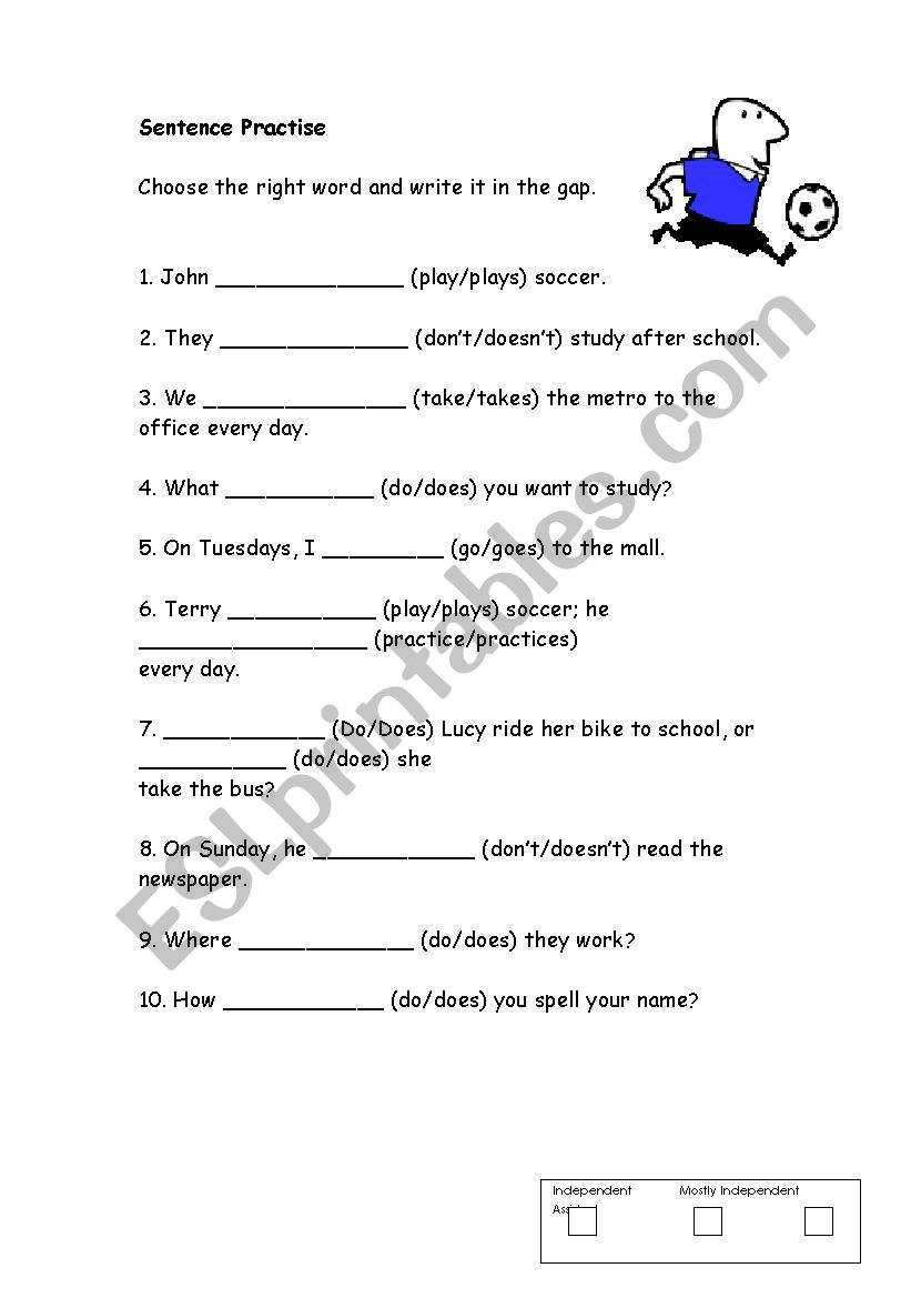 Verbs worksheet