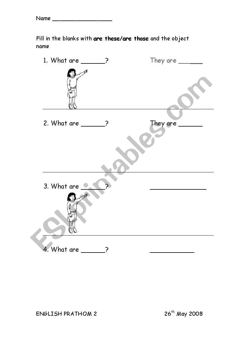 this that these those 1 worksheet