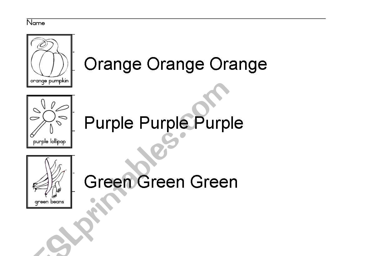 Colour Trace worksheet