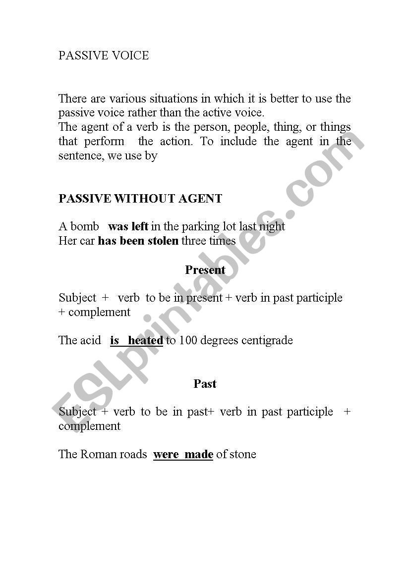 passive voice worksheet