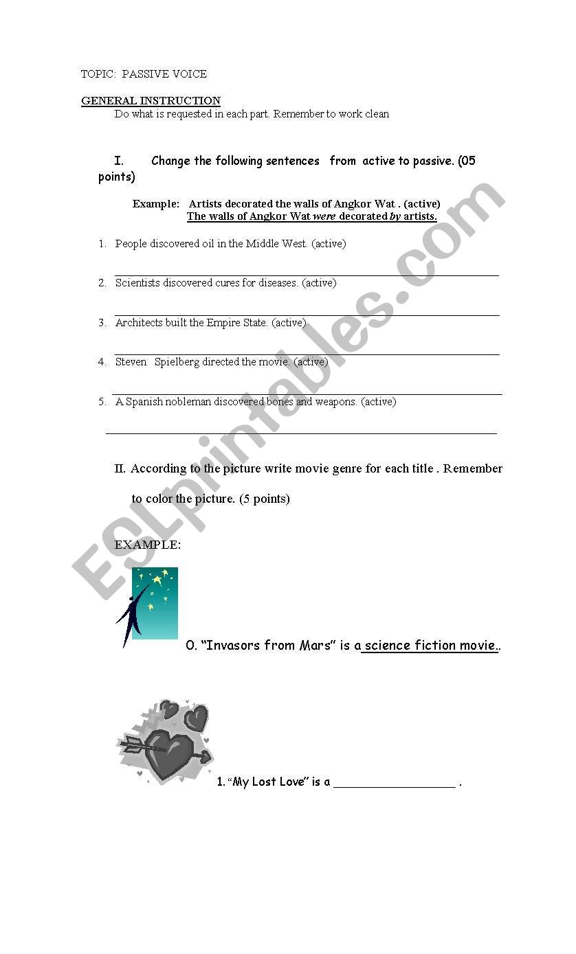 Passive voice worksheet