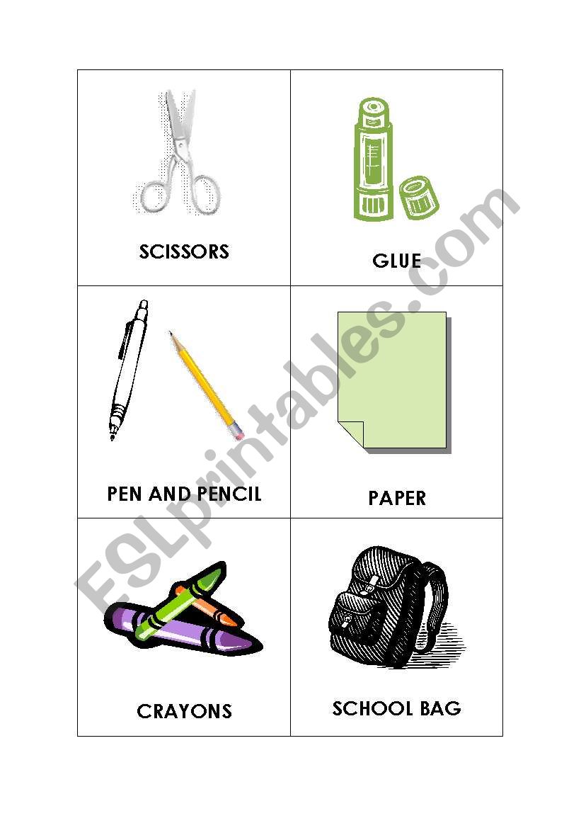 Classroom Objects worksheet