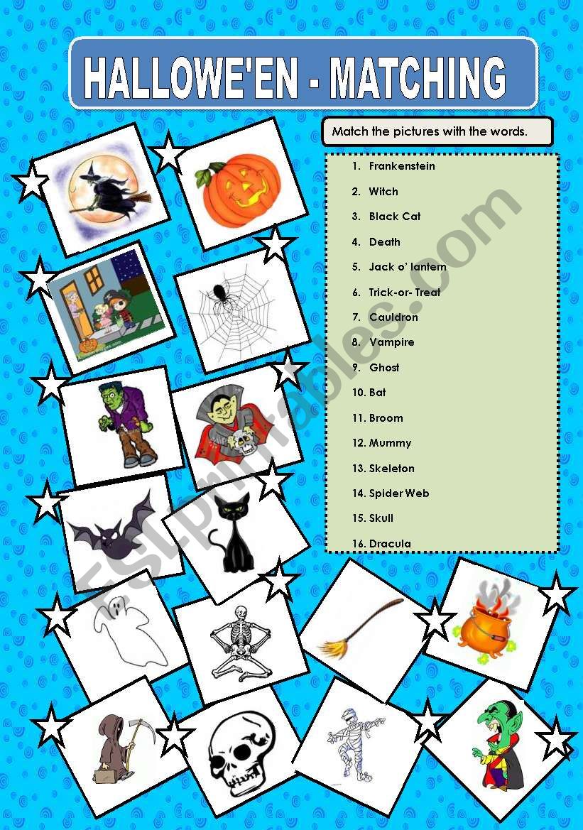 HALLOWE´EN - MATCHING - ESL worksheet by princesss