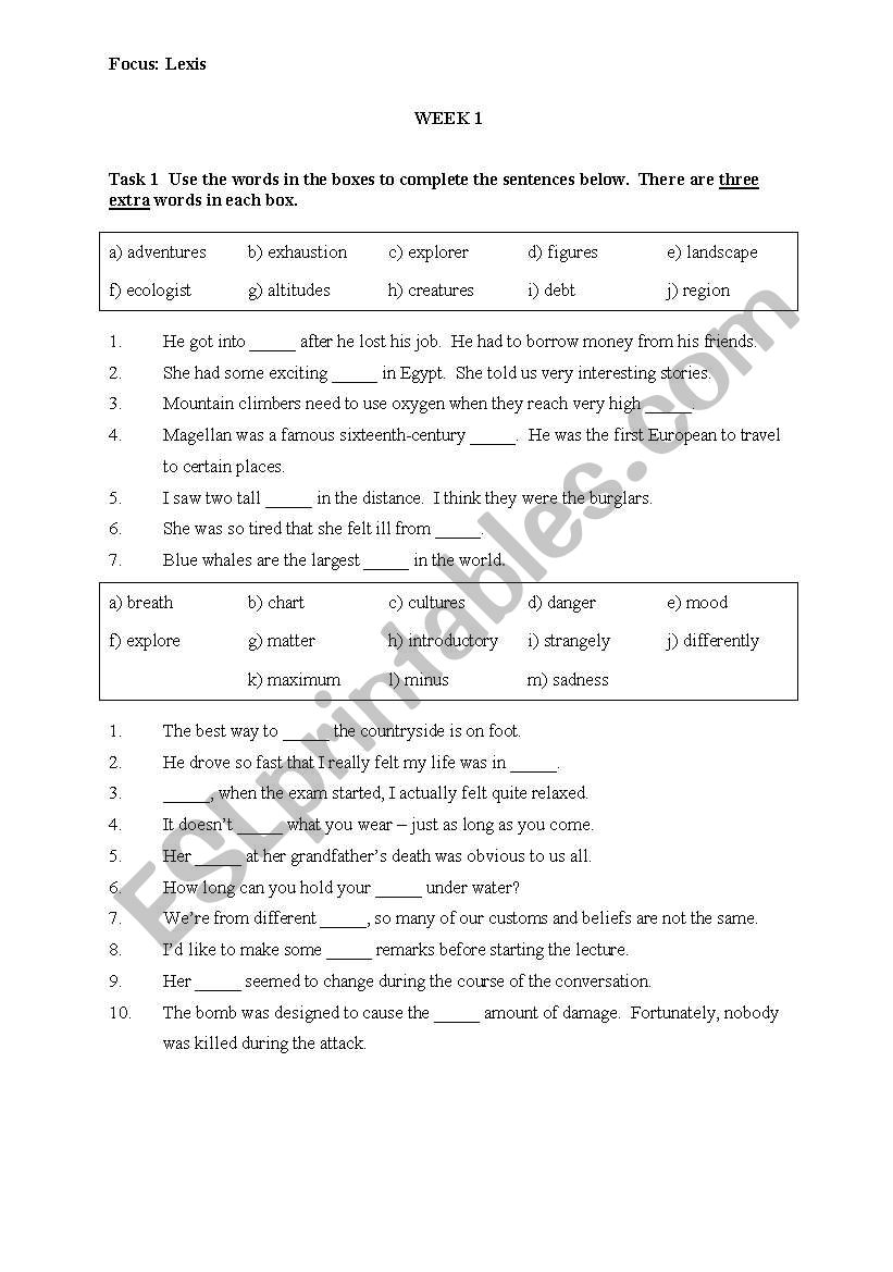 intermediate worksheet worksheet