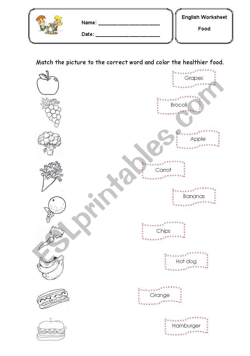 Food  worksheet