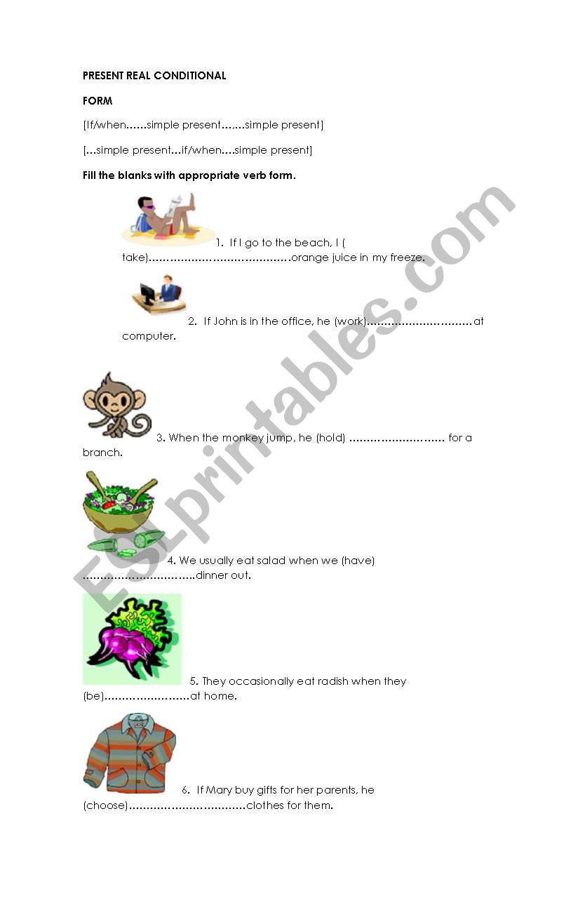 PRESENT REAL CONDITIONAL worksheet