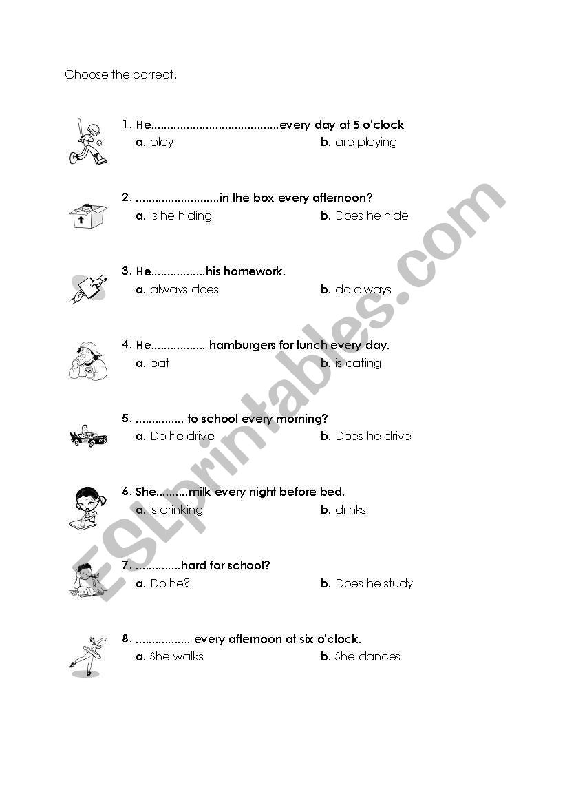 SMPLE PRESENT worksheet