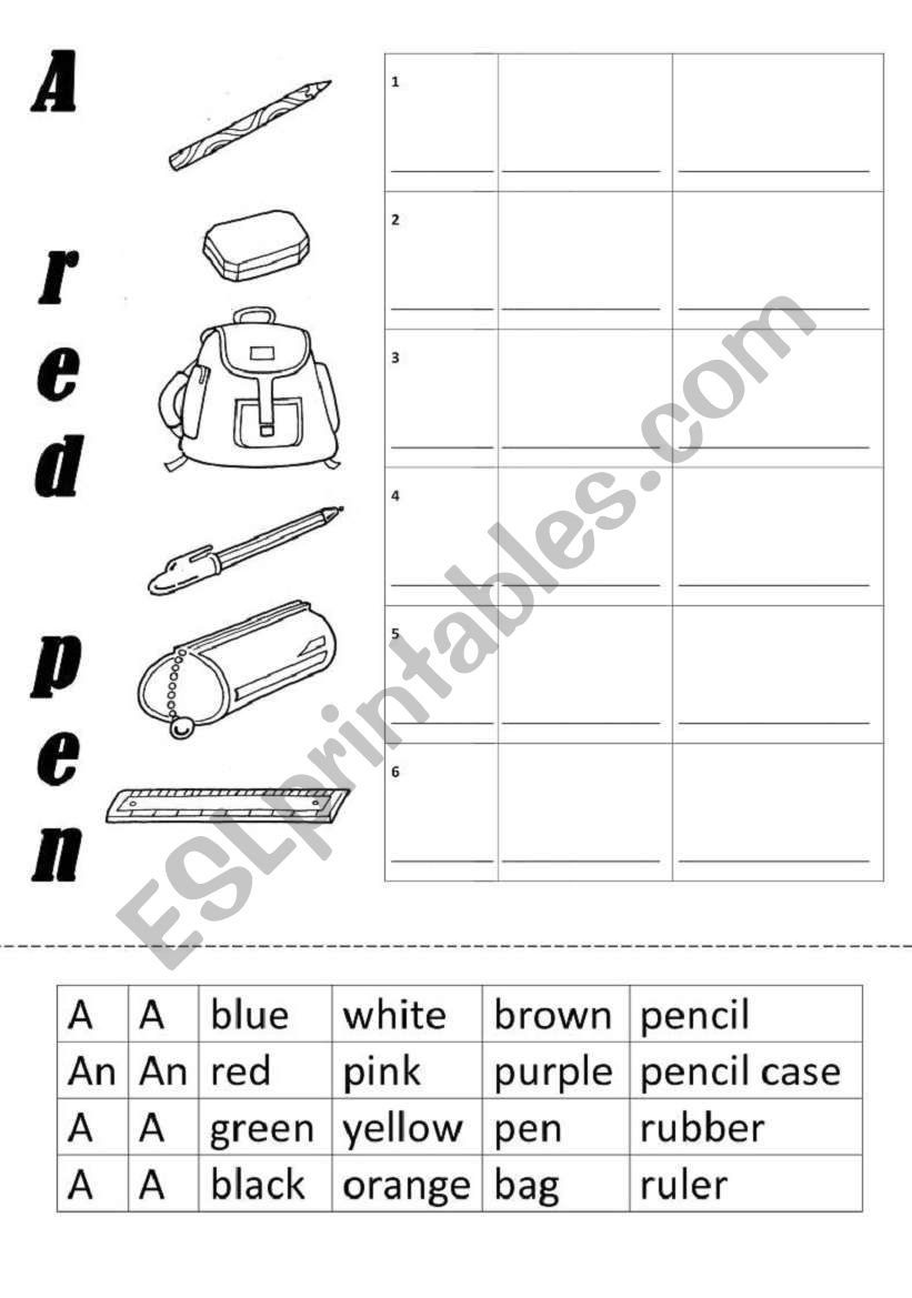 A Red Pen worksheet