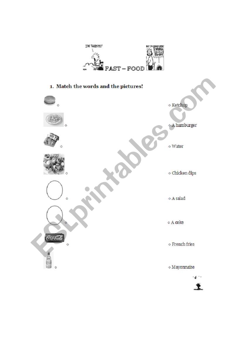 Fast food part 1 worksheet