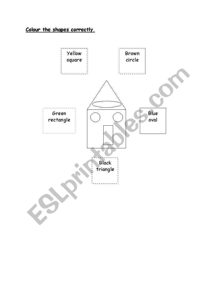 Colours and shapes worksheet