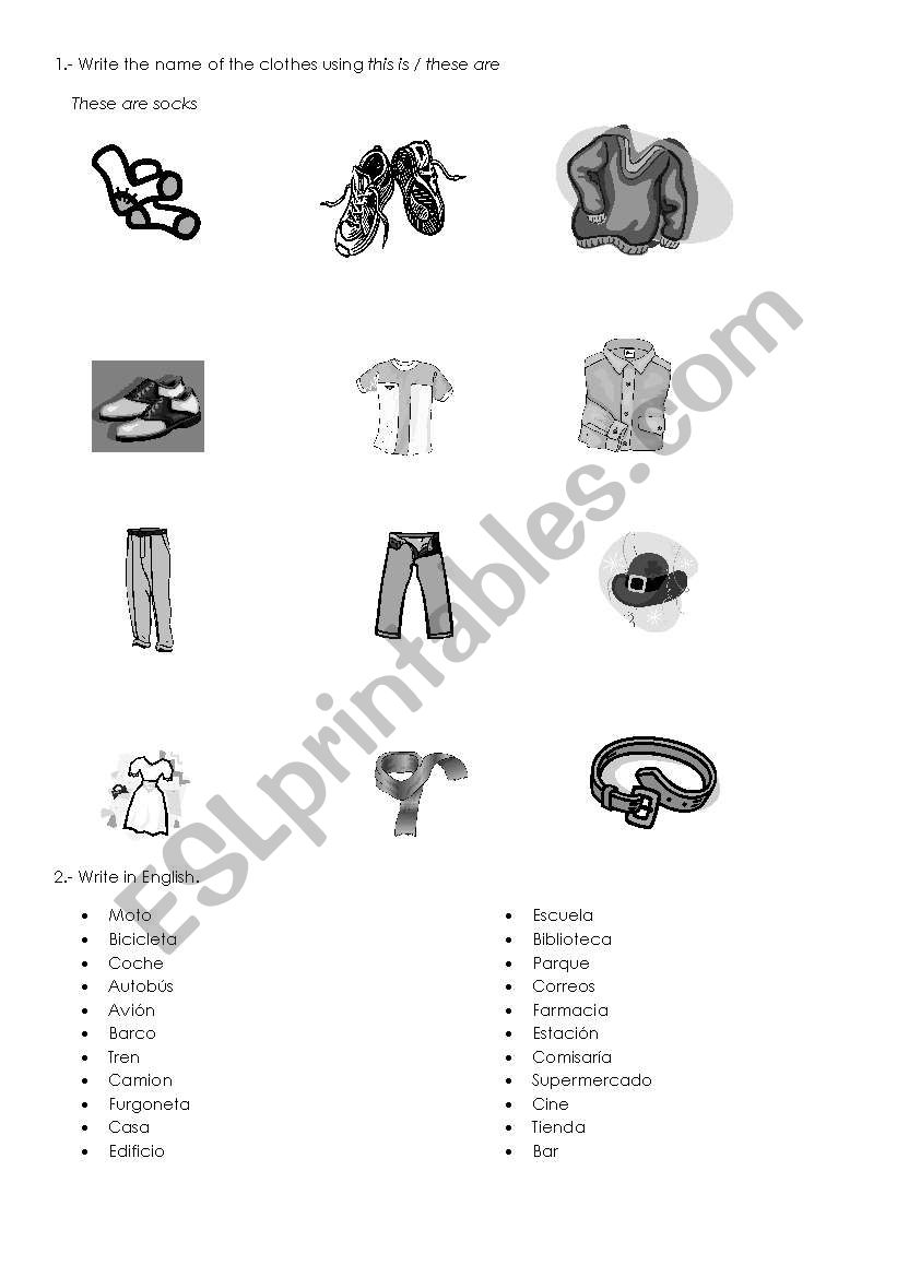 clothes and the city worksheet