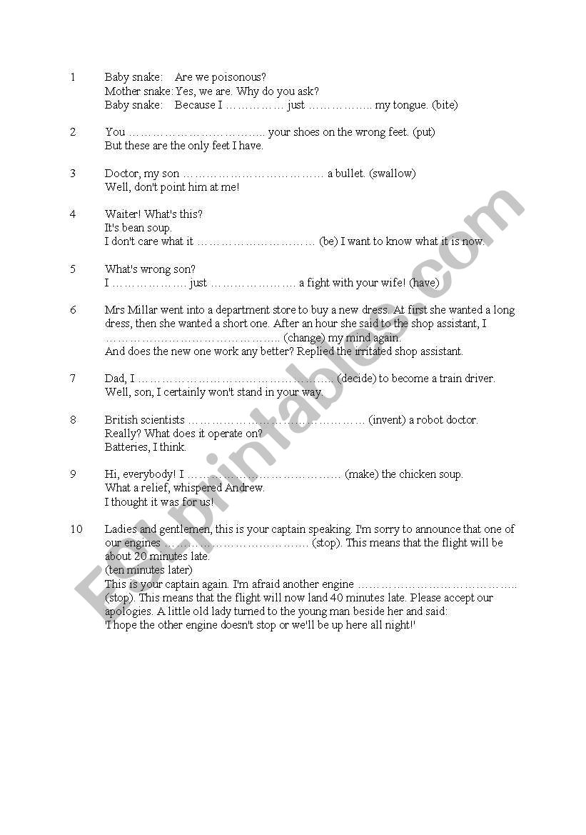 Present Perfect worksheet