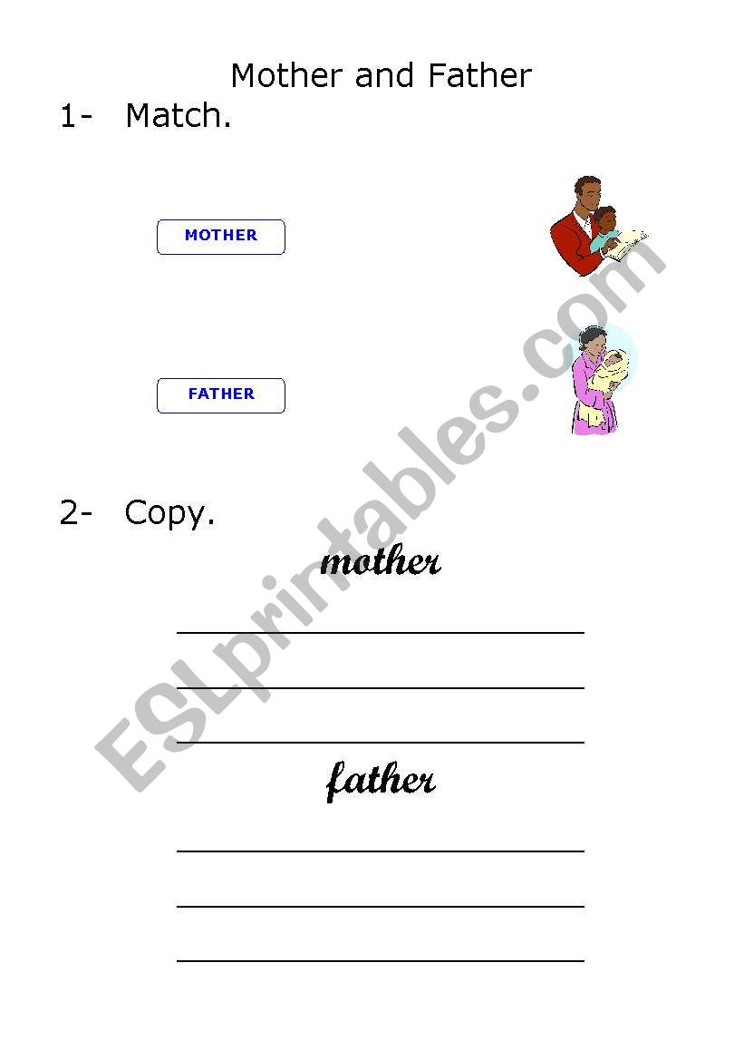 mother and father worksheet